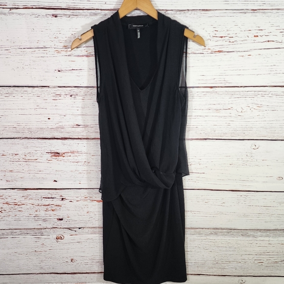 Robert Rodriguez V Neck Draped Layerd Dress - Picture 1 of 8